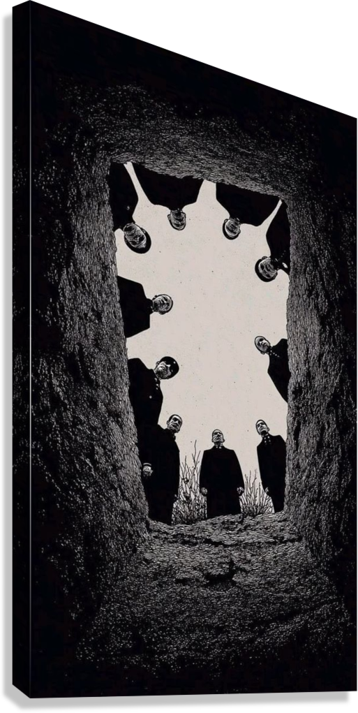 WATCHING FROM THE GRAVE DARK ART CANVAS POSTER