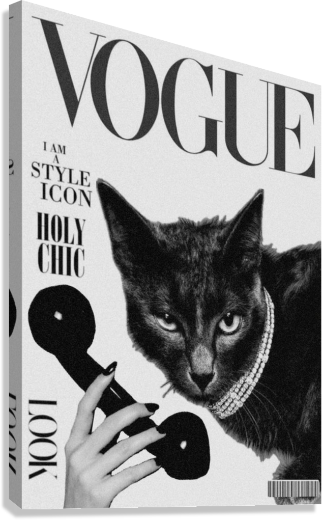 CUTE VOGUE CAT CANVAS POSTER