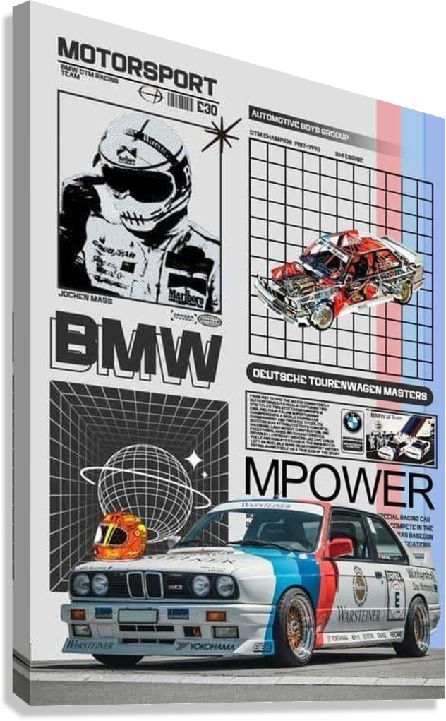 BMW M POWER CANVAS POSTER