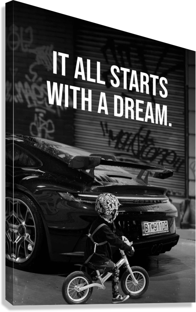 IT ALL STARTS WITH DREAM MOTIVATIONAL CANVAS POSTER