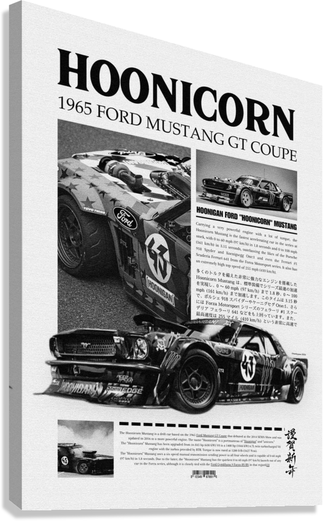 AESTHETIC VINTAGE FORD MUSTANG CANVAS POSTER
