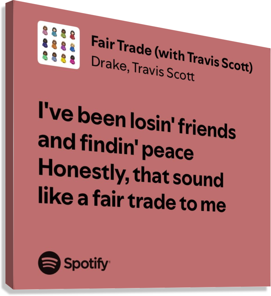 DRAKE LYRICS CANVAS POSTER