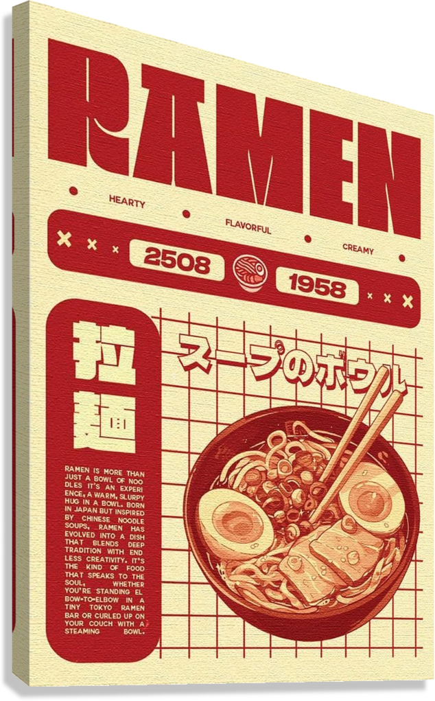 AESTHETIC ASIAN RAMEN ADVERTISMENT CANVAS POSTER