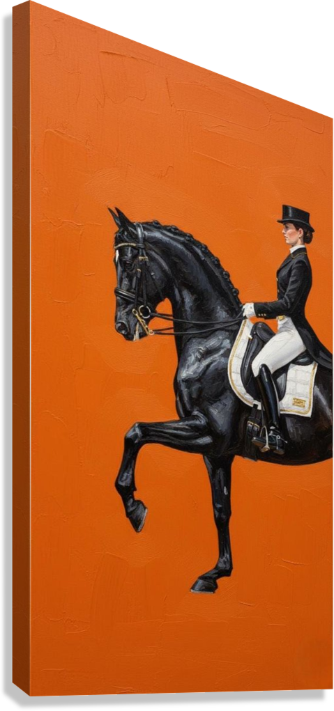 LUXURY DRESSAGE HORSE RIDER CANVAS POSTER