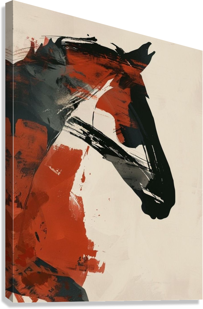 MODERN PAINTED HORSE SILHOUETTE CANVAS POSTER