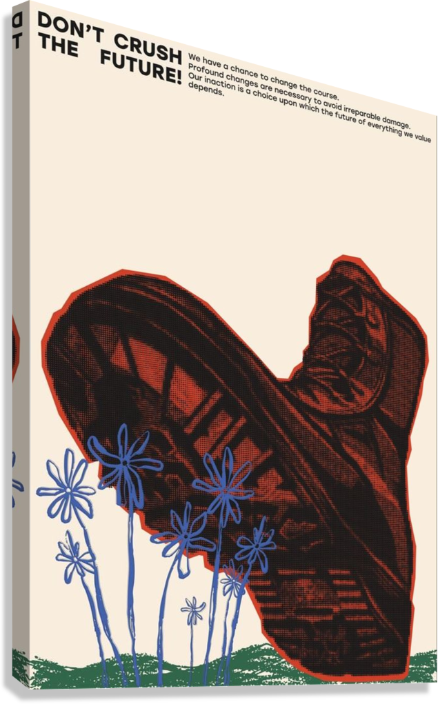 ENVIRONMENTAL WARNING BOOT ART CANVAS POSTER