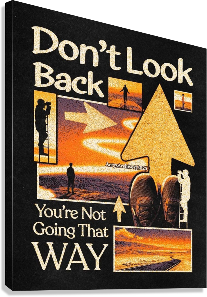 DON’T LOOK BACK MOTIVATIONAL CANVAS POSTER