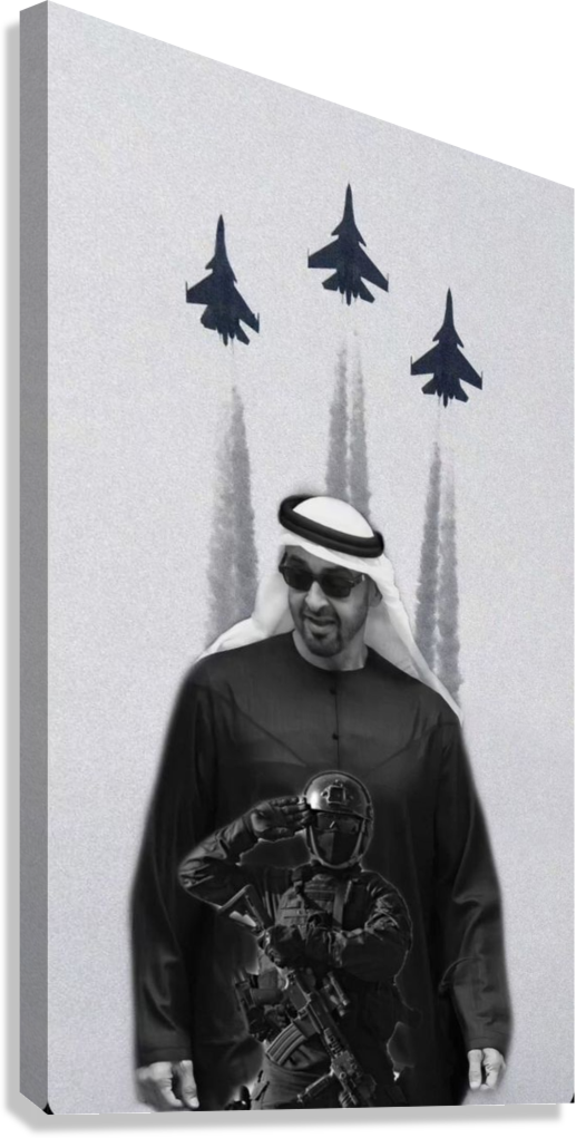 HH SHEIKH MOHAMED BIN ZAYED AL NAHYAN AIR FORCE TRIBUTE CANVAS POSTER