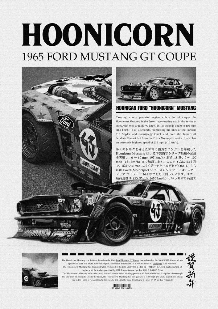 AESTHETIC VINTAGE FORD MUSTANG CANVAS POSTER
