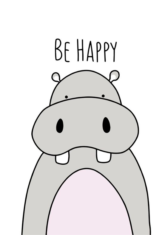 HIPPO NURCERY CANVAS POSTER