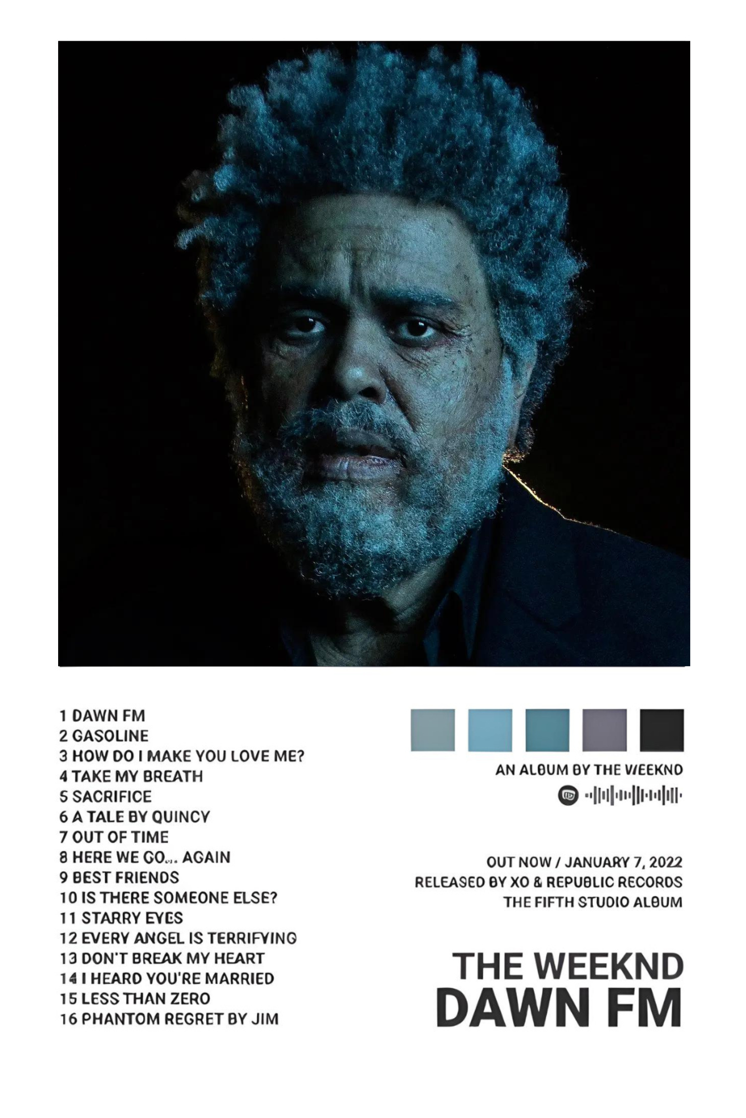 THE WEEKND " DAWN " CANVAS POSTER